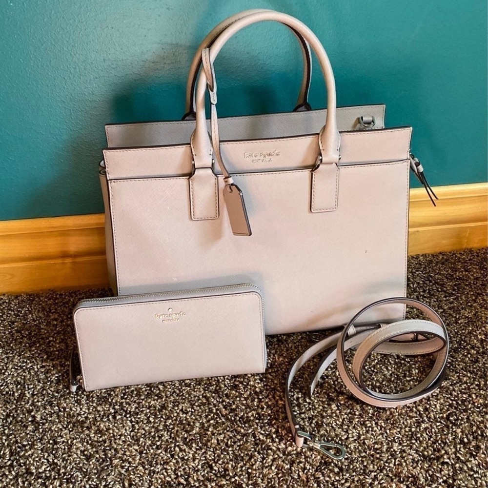 NWOT Kate Spade Gray purse and wallet set